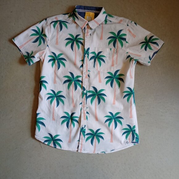 [Free Planet] Palm Tree Button Down Men's M - Picture 1 of 3